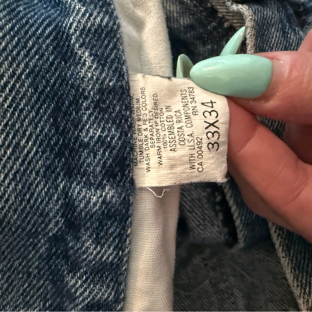 Lee Blue Straight Denim Jeans with Faded Details - Vintage - Picture 2 of 3